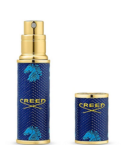 CREED Blue Leather Refillable Spray Travel Atomizer