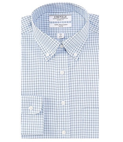 Cremieux Advanced Generation Classic Fit Non-Iron Button Down Collar Checked Heathered Twill Dress Shirt