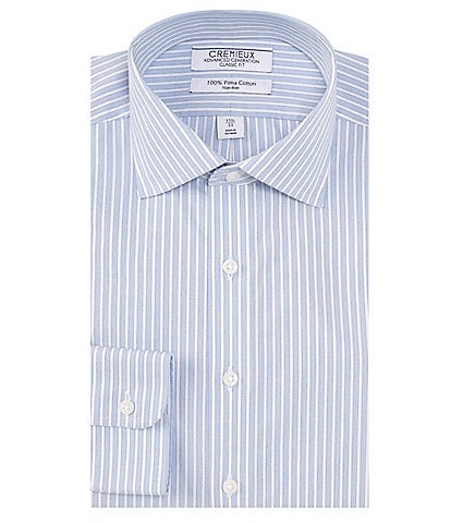 Blue Pinstripe Twill - Non Iron