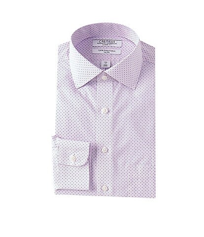 Cremieux Advanced Generation Non-Iron Classic Fit Cross Printed Spread Collar Dress Shirt