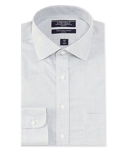 Cremieux Advanced Generation Slim Fit Non-Iron Spread Collar Micro Grid Check Dress Shirt