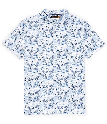 Cremieux Big & Tall Blue Label Performance Stretch Short Sleeve The Valley Printed Polo Shirt