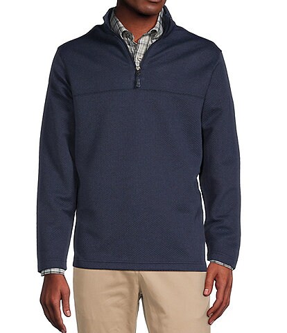 Cremieux Big & Tall Blue Label Textured Long Sleeve Quarter-Zip Pullover