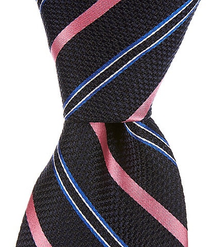Cremieux Big & Tall Stripe 3 1/4#double; Woven Silk Tie