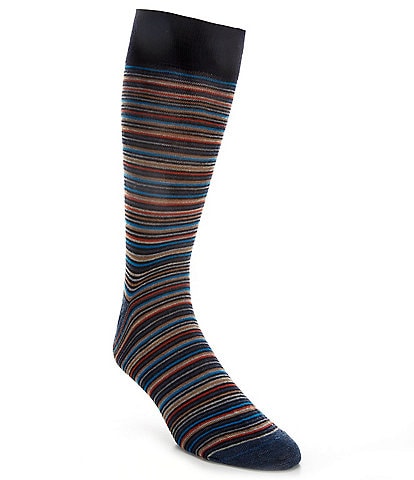 Cremieux Big & Tall Thin Stripe Crew Dress Socks