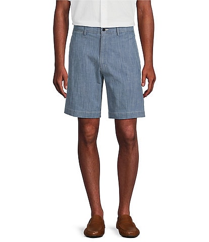 Cremieux Blue Label Block Island Collection Chambray Denim Madison Classic Fit 9#double; Inseam Shorts