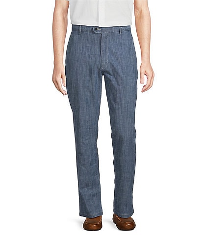 Cremieux Blue Label Block Island Collection Flat Front Chambray Pants