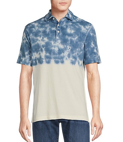 Cremieux Blue Label Camargue Collection Dip-Dye Short Sleeve Polo Shirt