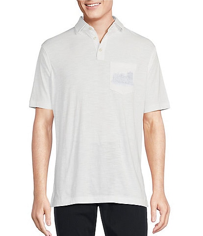 Cremieux Blue Label Camargue Collection Scape Pocket Jersey Short Sleeve Polo Shirt