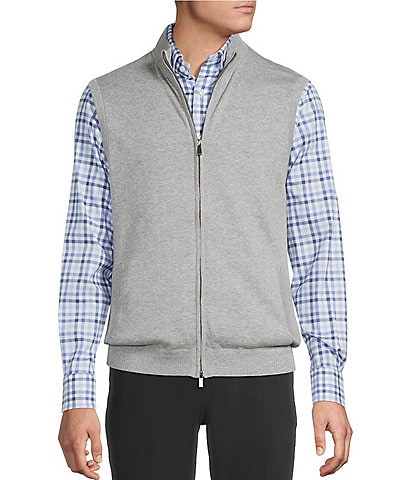 Cremieux Blue Label Cashmere Blend Full-Zip Mock Neck Sweater Vest