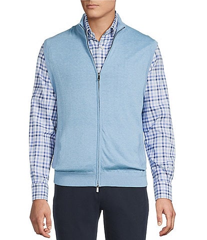 Cremieux Blue Label Cashmere Blend Full-Zip Mock Neck Sweater Vest