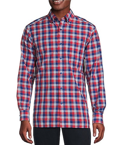 Cremieux Blue Label Checked Pattern Poplin Long Sleeve Woven Shirt