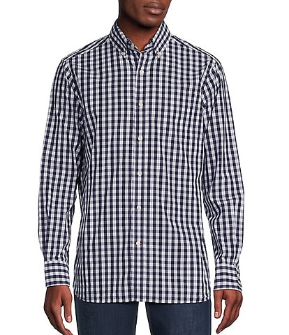 Cremieux Blue Label Classic Fit Capri Washed Gingham Poplin Long Sleeve Woven Shirt