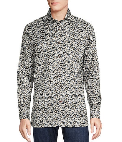 Cremieux Blue Label Classic Fit Floral Print Cotton-Twill Long-Sleeve Woven Shirt