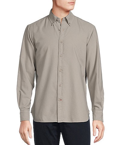 Cremieux Blue Label Classic Fit Garment-Dyed Solid Oxford Long Sleeve Woven Shirt