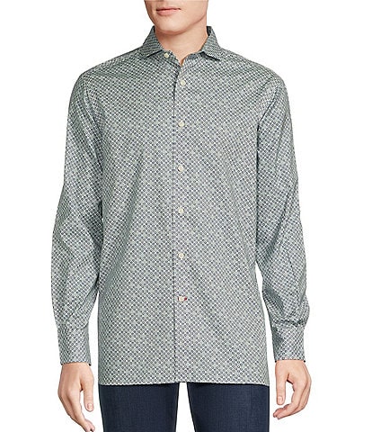 Cremieux Blue Label Classic Fit Medallion Print Cotton-Twill Long-Sleeve Woven Shirt