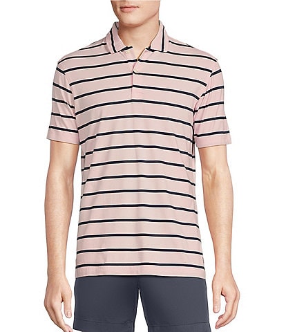 Cremieux Blue Label Classic Fit Medium Stripe Short Sleeve Jersey Polo Shirt