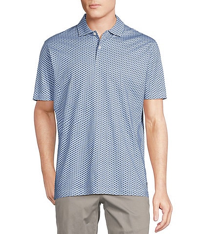 Cremieux Blue Label Classic Fit Stretch Jersey Geometric Print Polo Shirt