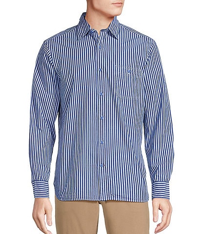 Cremieux Blue Label Color Washed Striped Poplin Long Sleeve Woven Shirt