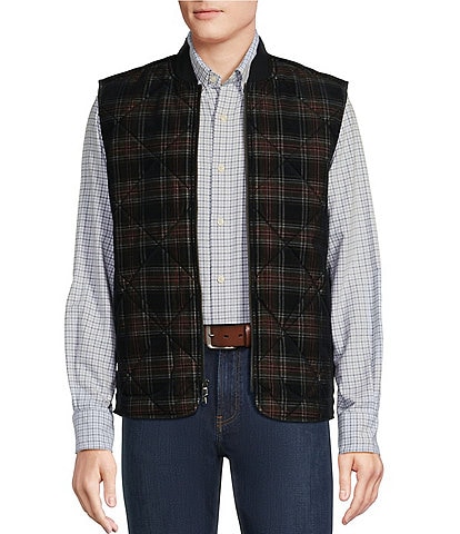 Cremieux Blue Label Down East Collection Plaid Quilted Full-Zip Vest