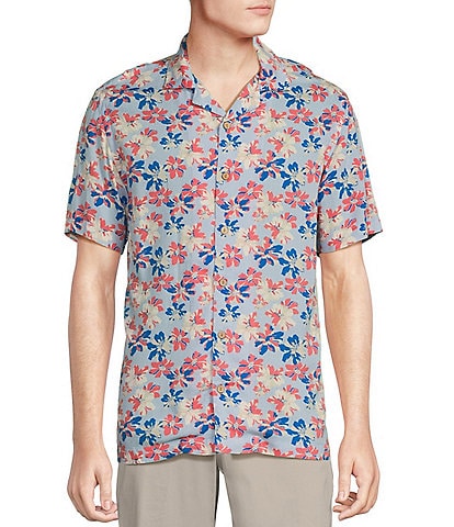 Cremieux Blue Label Floral Printed Rayon Short Sleeve Woven Camp Shirt