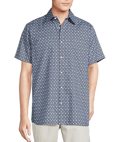Cremieux Blue Label Floral Vine Print Short Sleeve Woven Shirt