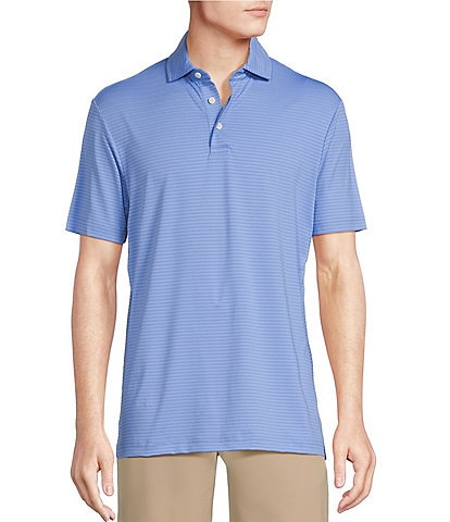 Cremieux Blue Label Jacquard Striped Performance Stretch Short-Sleeve Polo Shirt