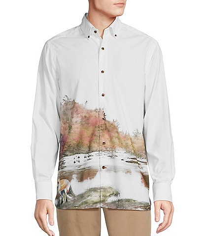 Cremieux Blue Label Landscape Print Long-Sleeve Woven Shirt