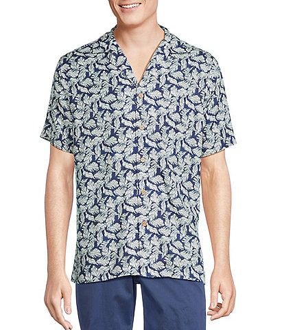 Cremieux Blue Label Leaf Print Short Sleeve Woven Shirt