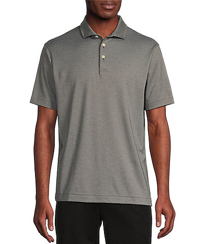 Cremieux Blue Label Lightweight Jacquard Short Sleeve Polo Shirt
