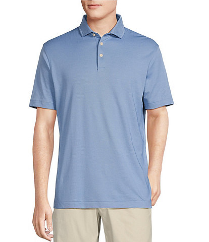 Cremieux Blue Label Lightweight Jacquard Short Sleeve Polo Shirt