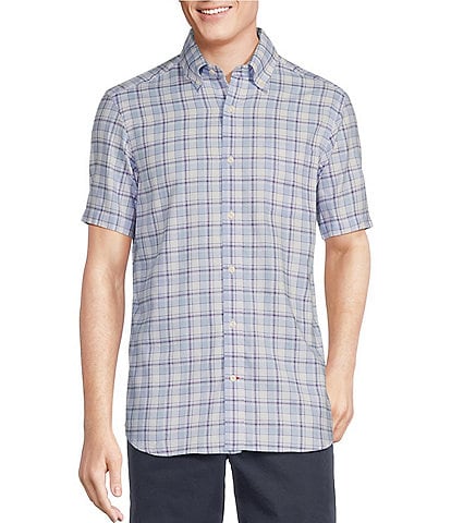 Cremieux Blue Label Lightweight Oxford Plaid Short Sleeve Woven Shirt