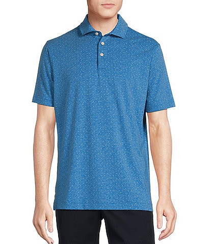 Cremieux Blue Label Lightweight Pique Printed Short Sleeve Polo Shirt
