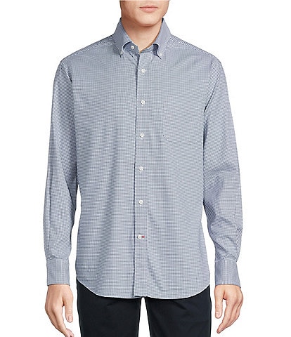 Cremieux Blue Label Long Sleeve Button Down Check Oxford Woven Shirt