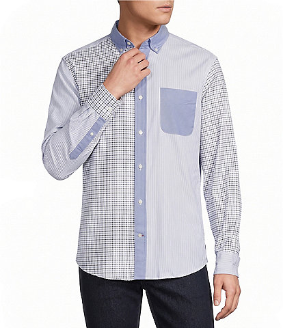 Cremieux Blue Label Long Sleeve Button Down Collar Patchwork Woven Shirt