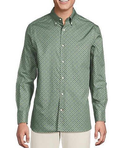 Cremieux Blue Label Long Sleeve Button Down Twill Geometric Woven Shirt