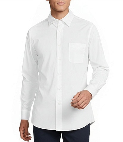 Cremieux Blue Label Long Sleeve Hidden Button Down Solid Comfort Stretch Woven Shirt