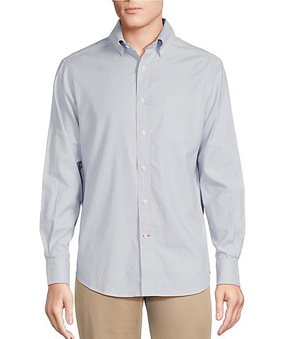 Cremieux Blue Label Micro-Stripe Oxford Long Sleeve Woven Shirt