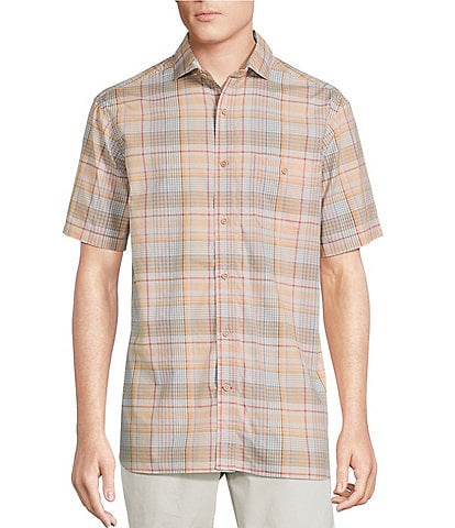 Cremieux Blue Label Multi Plaid Short Sleeve Woven Shirt