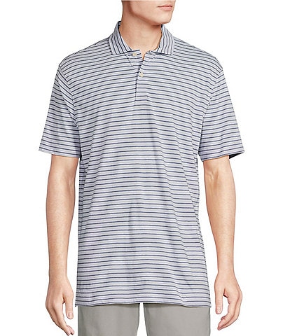 Cremieux Blue Label Multi-Stripe Classic Fit Jersey Short Sleeve Polo Shirt