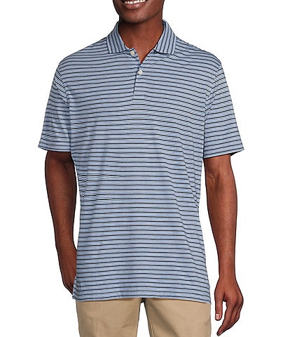 Cremieux Blue Label Multi-Stripe Classic Fit Jersey Short Sleeve Polo Shirt