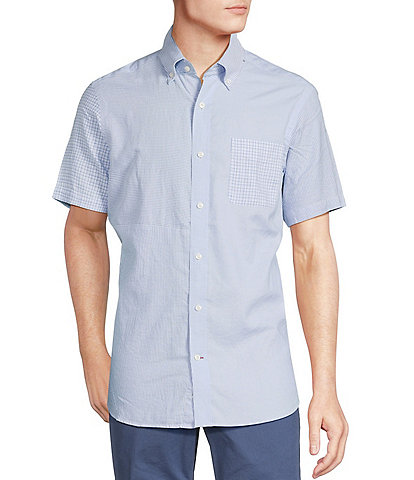 Cremieux Blue Label Patchwork Lightweight Oxford Short Sleeve Woven Shirt