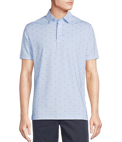 Cremieux Blue Label Performance Stretch Bee Print Short Sleeve Polo Shirt