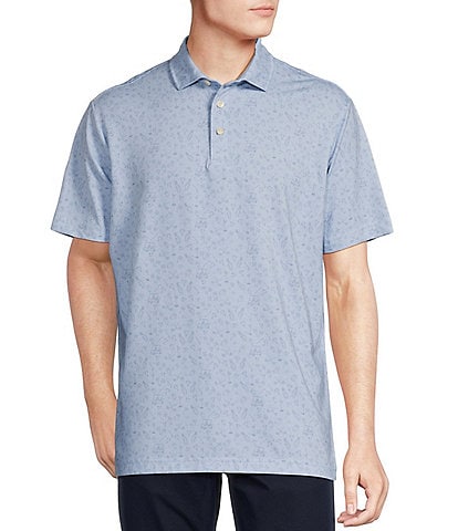 Cremieux Blue Label Performance Stretch Golf Print Short Sleeve Polo Shirt