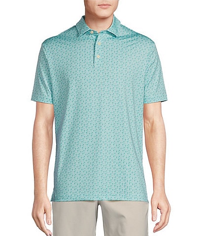 Cremieux Blue Label Performance Stretch Happy Hour Drinks Printed Short Sleeve Polo Shirt
