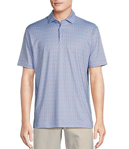 Cremieux Blue Label Performance Stretch Happy Hour Printed Short Sleeve Polo Shirt