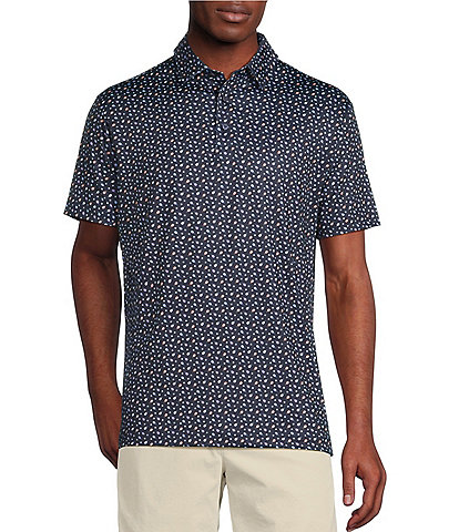 Cremieux Blue Label Performance Stretch Pickleball Print Short Sleeve Polo Shirt
