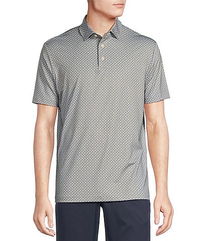 Cremieux Blue Label Performance Stretch Printed Short Sleeve Polo Shirt