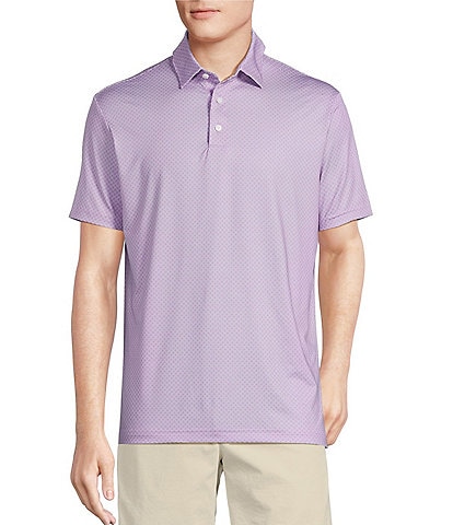 Cremieux Blue Label Performance Stretch Seashell Print Short Sleeve Polo Shirt