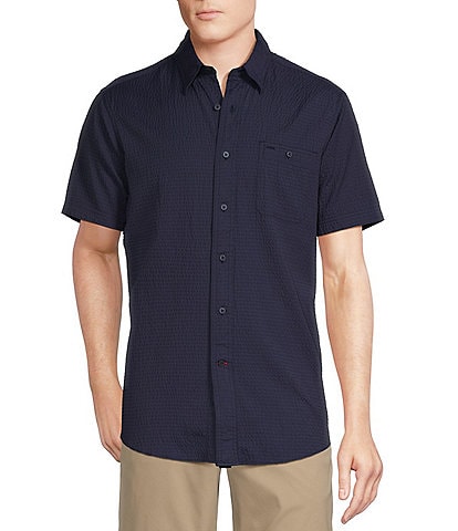 Cremieux Blue Label Performance Stretch Seersucker Short Sleeve Woven Shirt